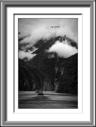 China,river,3 gorges, clouds