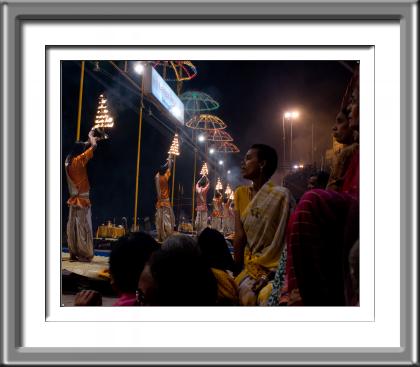Varanassi, Evening, Pooja, prayers, hindu, India, woman, night, fire