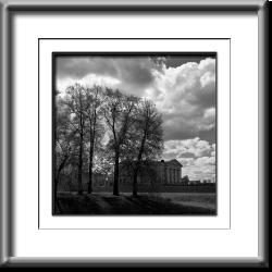 landscapes, Russia, clouds, black and white