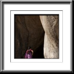 At Mahabalipuram India,woman,rocks